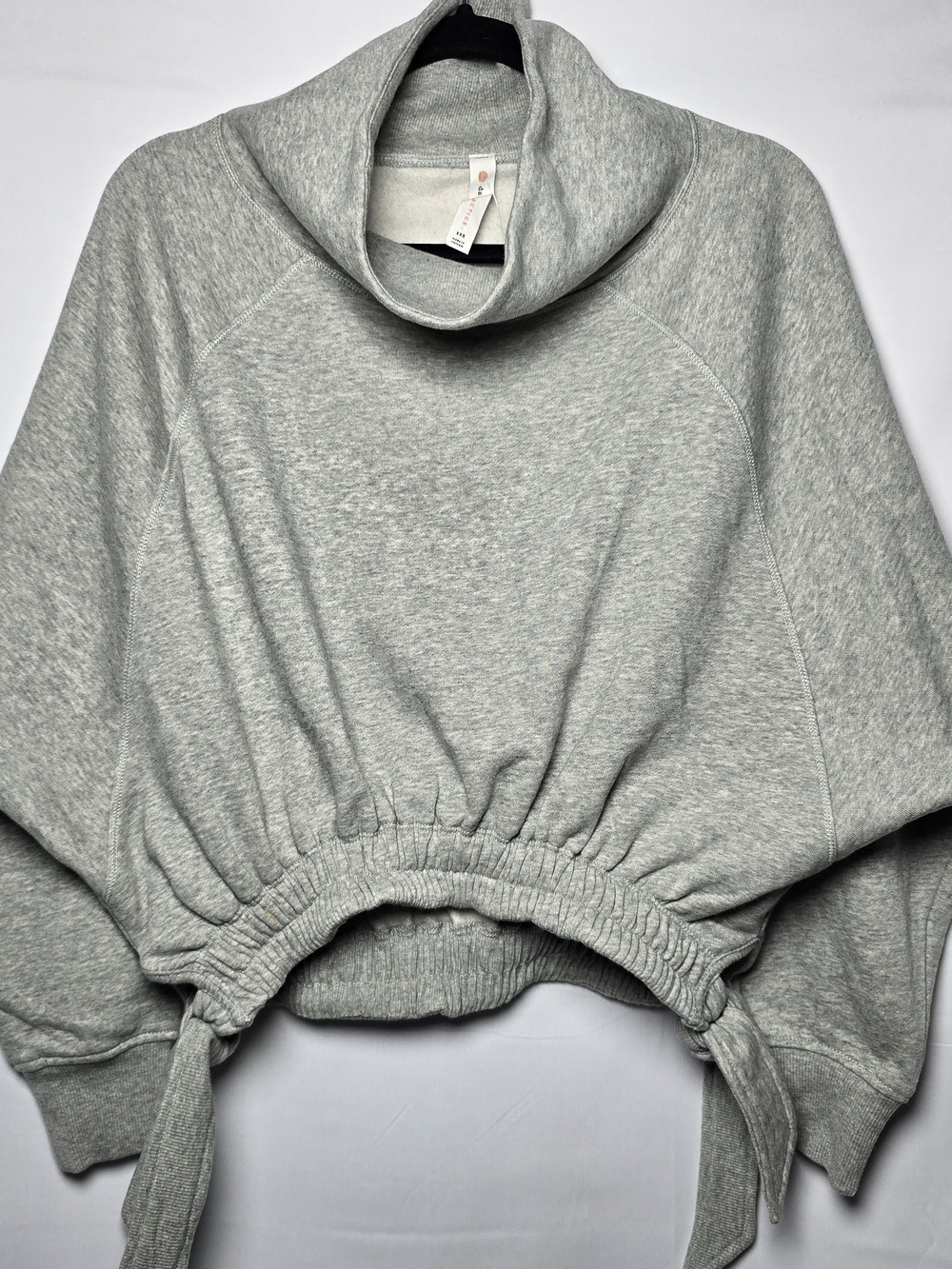 NWT Anthropologie Daily Practice Gray Cowl Neck Drawstring Hem Sweater Sharkbite - Picture 1 of 8